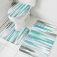 thumbnail image 3 of Turquoise Gray Bath Mat 3 Piece Bathroom Rug Set, Farmhouse Abstract Gradient Aesthetic Non Slip Bath Rug Contour Mat and Toilet Lid Cover, Absorbent Shower Mats Soft Bath Rugs and Mats Sets, 3 of 8