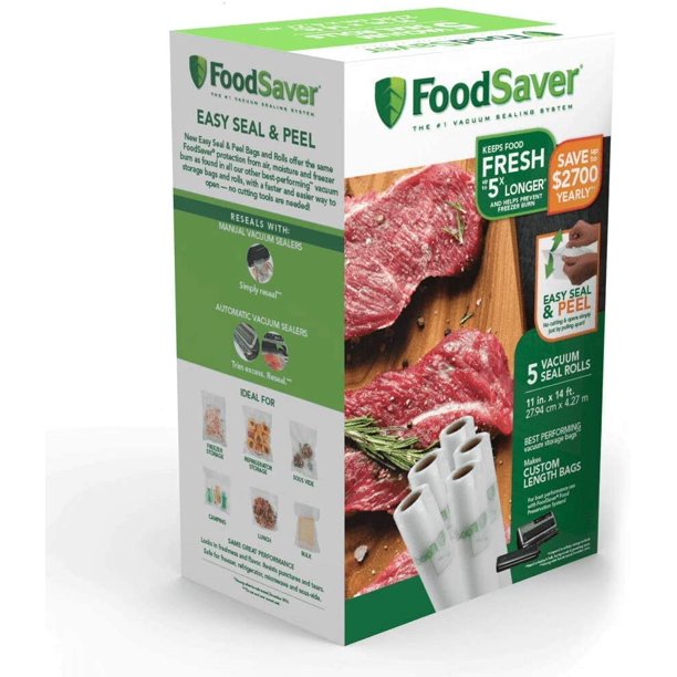 FoodSaver Easy Seal & Peel 11" x 14' Vacuum Seal Roll, 5 Count