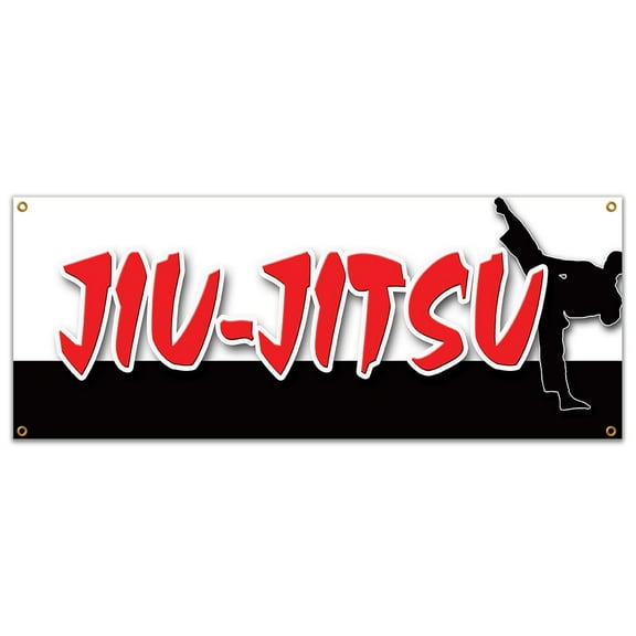 JIU-JITSU BANNER SIGN martial art karate self defense school lessons brazilian