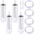 thumbnail image 1 of BlinkLLX 4 Pack Large Plastic Syringe with Handy Plastic Tubing and Luer Connections Large Syringes for Liquid Measuring Watering Refilling Feeding(150ml), 1 of 7