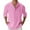 Pink, variant on HDGB Men's Cotton Linen Henley Shirts Long Sleeve Button Down Henley Shirts Hippie Casual Band Collar Solid Color Tee Tops Plus Size