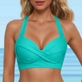 thumbnail image 2 of Swimwears Tankinis Set Women Lace Up Underwire Full Coverage Bikini Tops Push Up Crop Bathing Suit for Stylish Summer, 2 of 5
