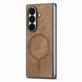 thumbnail image 4 of ELEHOLD Magnetic Leather Case for Samsung Galaxy Z Fold 7, Slim Fit Faux Leather Wireless Charging Shockproof Anti-Scratch Non-Slip Protection Case For Samsung Galaxy Z Fold 7, Brown, 4 of 11