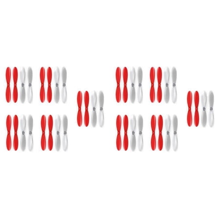 HobbyFlip Red Clear Propeller Blades Props 5x Propellers Transparent Compatible with X-Drone Nano H107R 2 Pack