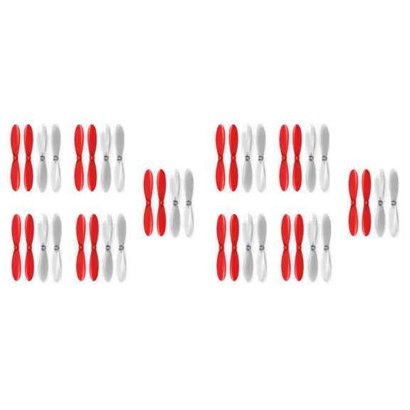 HobbyFlip Red Clear Propeller Blades Props 5x Propellers Transparent Compatible with X-Drone Nano H107R 2 Pack