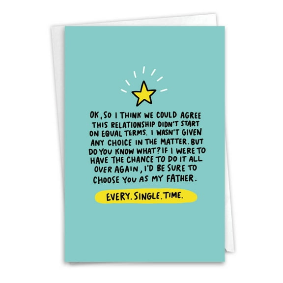 1 Funny Father's Day Card with Envelope - Father Relationship C3145FDG