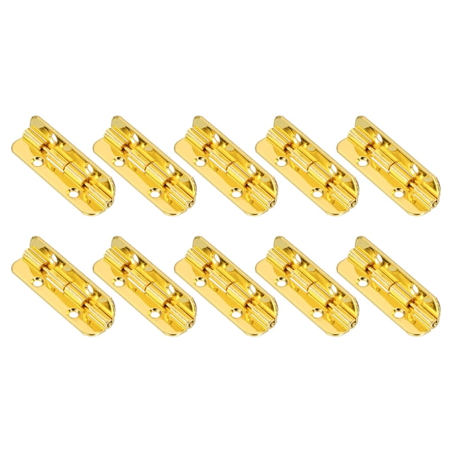 Bisagras ovaladas mini, bisagras de bisagra larga de 90 grados, bisagra para caja de regalo de joyería, 40x10mm dorado, 10 piezas