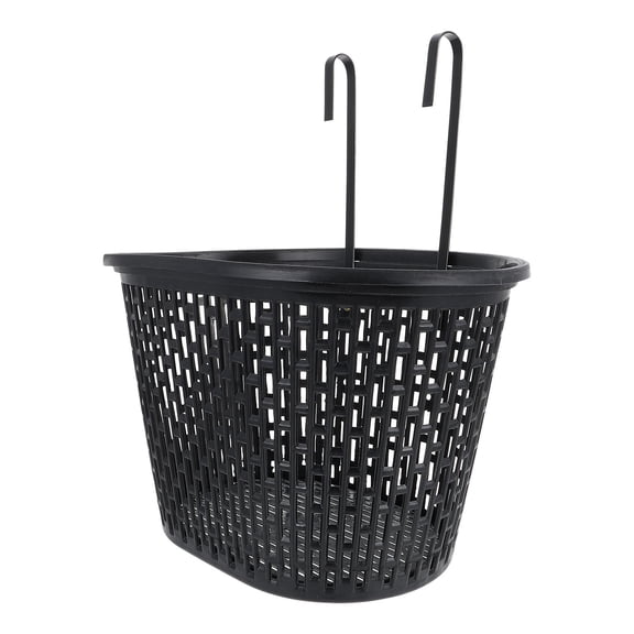 HOOWIFFY 1 Set Detachable Bike Basket, Black Plastic Storage Organizer for Commuting, Shopping, Daily Use