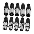 thumbnail image 1 of MERIGLARE Mic Cable Plug Connector 3 Pin XLR Connectors for Live Recording Performance Argent 10Pcs, 1 of 9