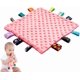thumbnail image 1 of Baby Tags Security Blankets - Baby Soothing Plush Blanket With Colorful Tags, 10"X10" Square Sensory Toys-Pink, 1 of 4