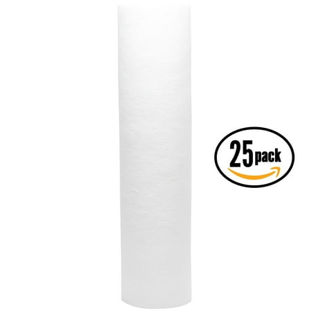 

25-Pack Replacement DuPont WFPF38001C Polypropylene Sediment Filter - Universal 10-inch 5-Micron Cartridge for DuPont Whole House Water Filtration System - Denali Pure Brand