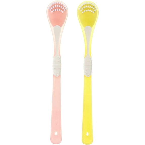 2pcs Tongue Scraper Brush Metal Cleaner Toothbrush Cleaner Plastic Cleaner Oral Tongue Brush Dental Cleaner Oral Tongue Clean Tongue Accessories Tongue Scraper for Adults Pp Manual