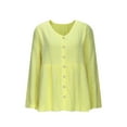 thumbnail image 5 of CHUMUD Womens V-neck Long Sleeved Solid Color Tops Button Down Loose Cotton Linen Shirt Roll Up Cuff Casual Blouses, 5 of 5