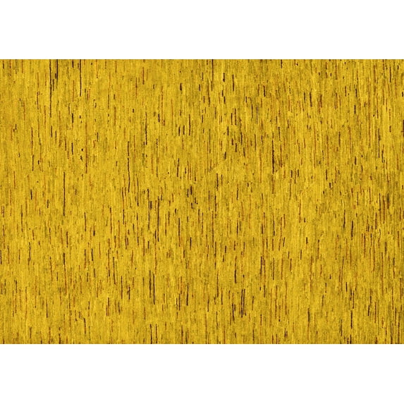 Ahgly Company Machine Washable Indoor Rectangle Abstract Yellow Modern Area Rugs, 2' x 5'