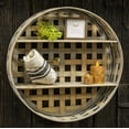 thumbnail image 1 of CWI Basket Weave Two-Level Round Wall Shelf, 1 of 1