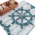 thumbnail image 2 of 6'x9' Area Rugs, Teal Rudder Coastal Indoor Outdoor Area Rug for Living Room Bedroom, Summer Beach Ocean Nautical Washable Bathroom Rugs Kitchen Floor Carpet Mats Home Decor Aesthetic, 2 of 8