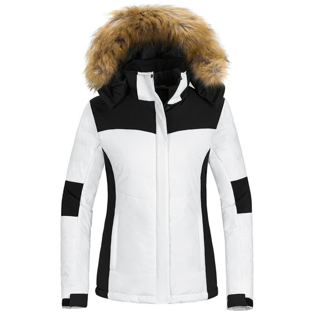 Wantdo Women's Winter Jacket Waterproof Ski Jacket Cotton Padded Snow