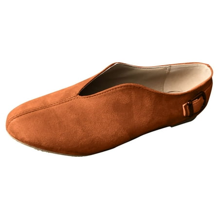 

2024 New Women s Pointed Toe Suede Casual on Shoes Women 8 Flock Casual Summer Flats Womens Shoes Casual Wedge Buckle Strap Loafers Shoes