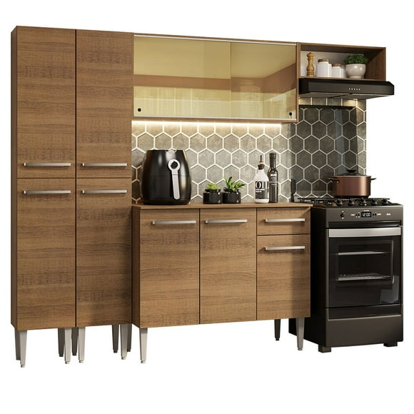 Cocina Integral Completa 229cm Emilly Madesa 09 - Marrón
