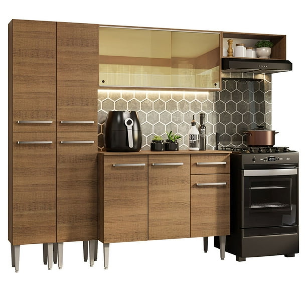 Cocina Integral Completa 229cm Emilly Madesa 09 - Marrón
