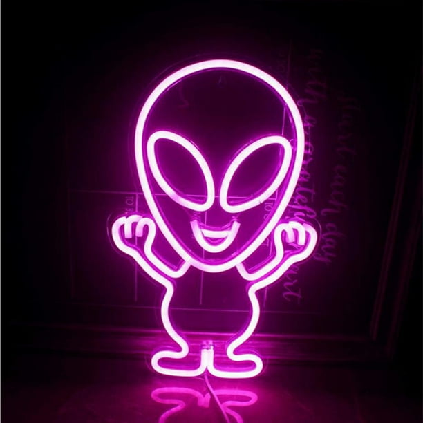 Neón De Alien, Tablero Acrílico, Luces Led De Neón, Decoración De Pared, Letreros De Neón Led Estéticos, Luz Nocturna De Alien Para Dormitorio, Sala De Juegos, Bar, Regalo Inevent HA046811-03