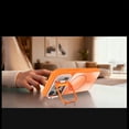 thumbnail image 3 of Magnetic Case Compatible for iPhone 14, Built-in Lens Kickstand, Compatible with Mag-Safe, Military Grade Shockproof Slim Hybrid Protection Phone Cover Case for iPhone 14, Orange, 3 of 9