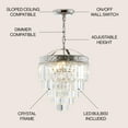 thumbnail image 3 of JONATHAN Y Wyatt 12" 2-Light Crystal LED Chandelier, Polished Nickel/Clear, JYL9006A, 3 of 8