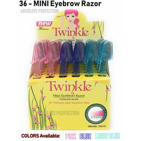 Twinkle (NOT Tinkle) Eyebrow Shaver Razor Bikini Trimmer Shaper Sensitive & Delicate Skin Hair Removal 36 Pieces