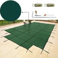 thumbnail image 1 of VEVOR Pool Safety Cover Fits18x36ft Inground Safety Pool Cover Green Mesh with 4x8ft Center End Steps Solid Pool Safety Cover for Swimming Pool Winter, 1 of 9