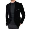 OHMZYZO Mens Velvet Blazer Slim Fit Fashion Suit Jacket for Wedding Prom Dinner Party