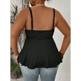thumbnail image 7 of JustVH Women Plus Size XL-5XL Studded Beaded Spaghetti Strap Sleeveless Peplum Blouse, 7 of 7
