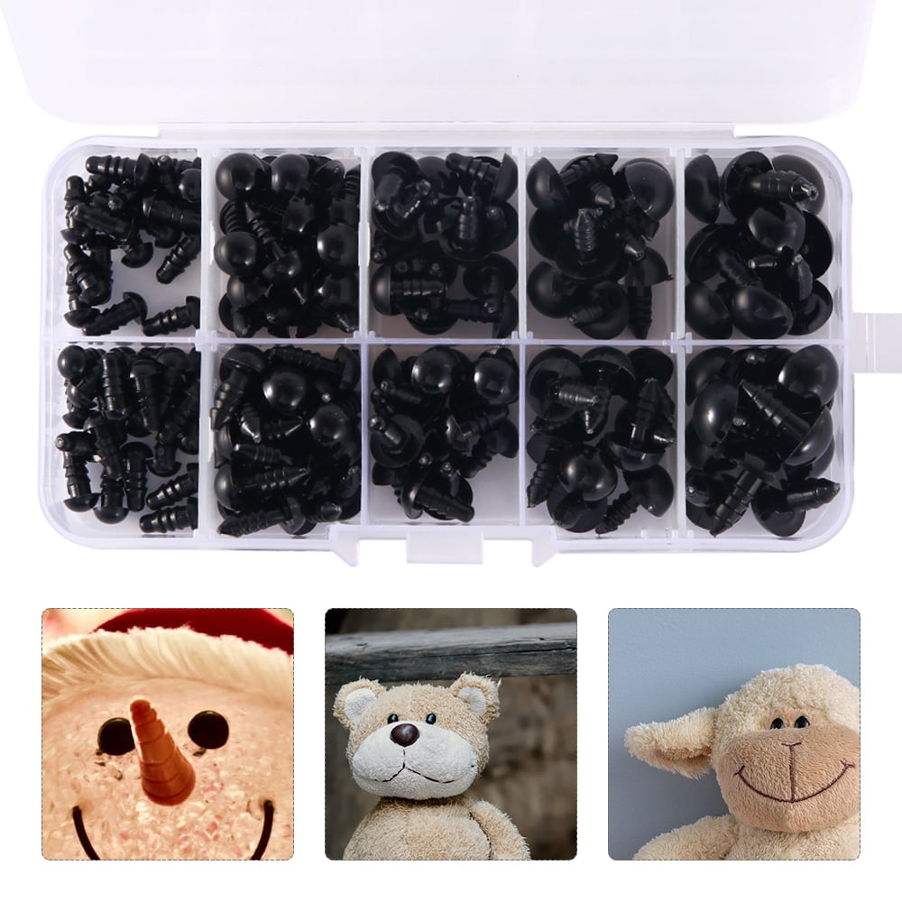 270PCS Safety Eyes and Noses, Black Plastic Eyes and Teddy Bear Nose with  Washers for Doll Making for Crafts