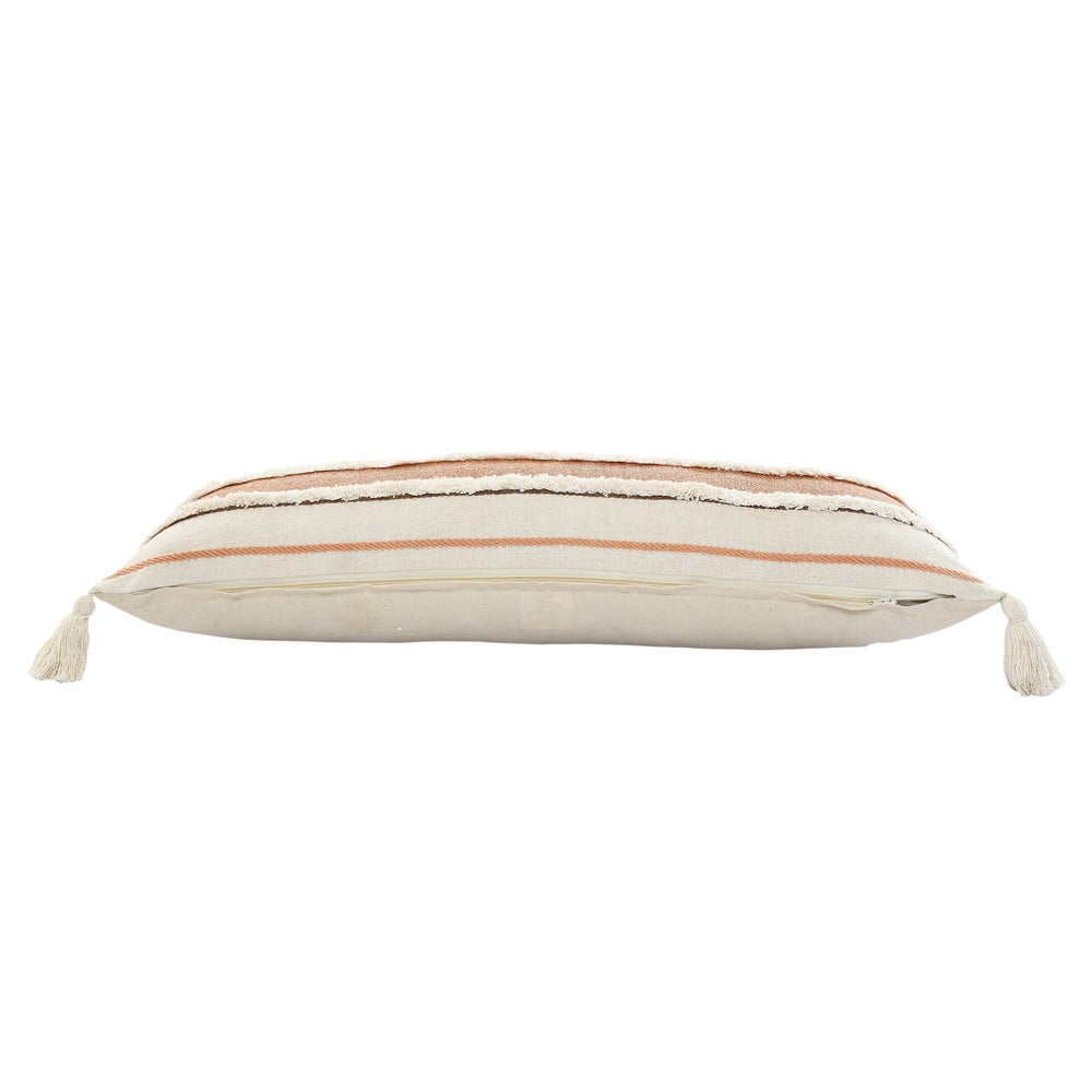 Harlow Hill Hand-stitched White/Brown Stripe All-Natural Cotton Pillow Cover