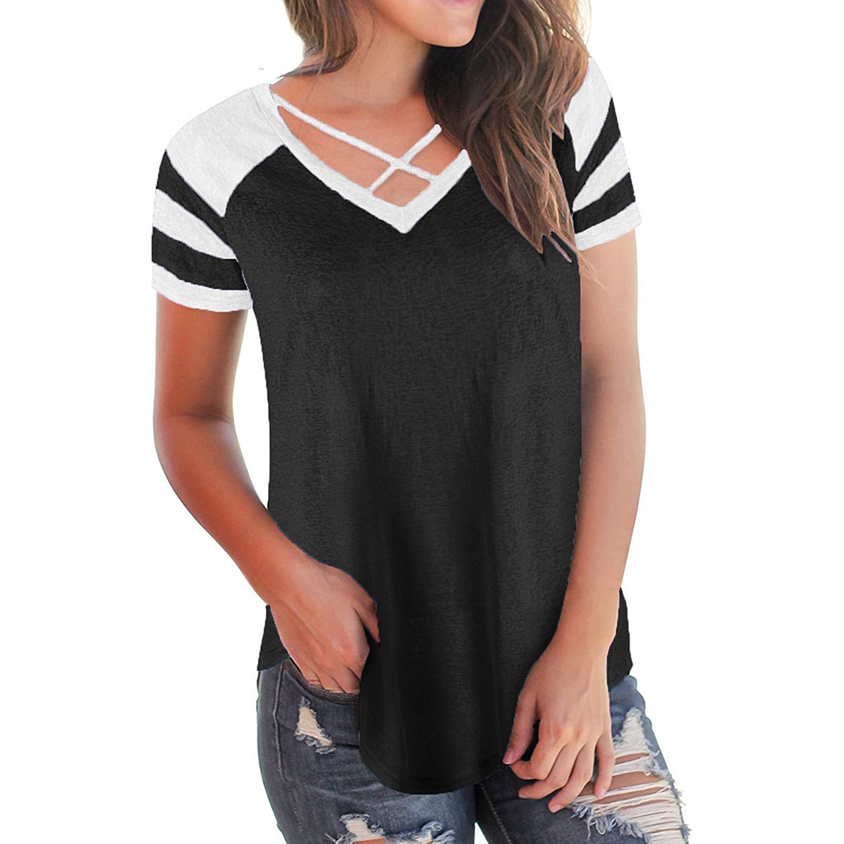 Womens Summer Tops Short Sleeve - Walmart.com - Walmart.com