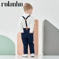 thumbnail image 2 of Rolanko Boys Clothes Set Toddler Gentlemen Wedding Suit Long Sleeve Bowtie Formal Dress Shirts Suspenders Pants Outfits, 2 of 5