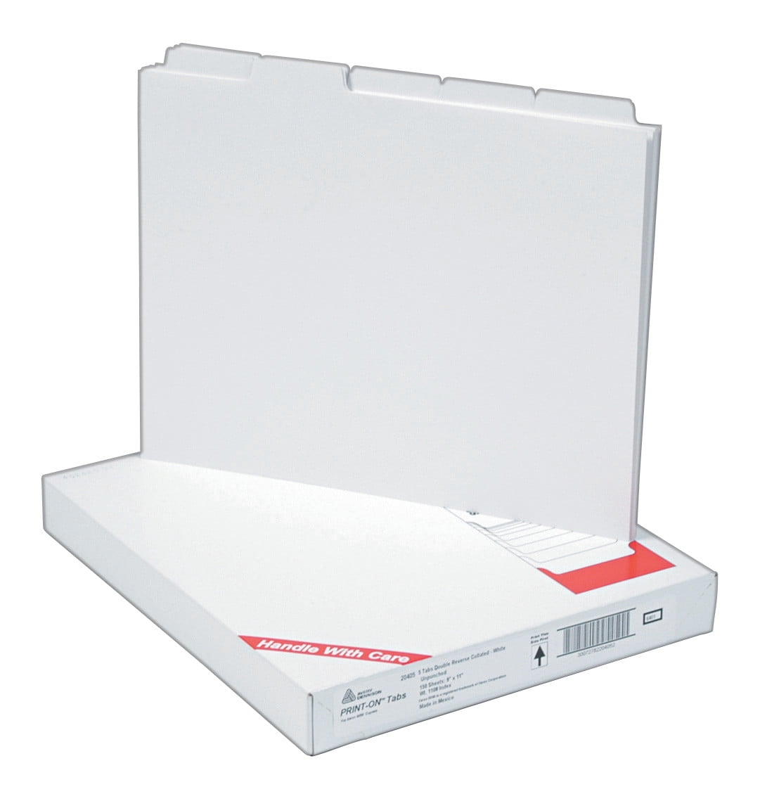 Avery Copier Tab Dividers, Unpunched, 5 Tab, White, 30 Sets (20405