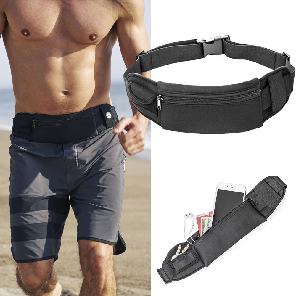 Reflective Safety Running Belt Fanny Pack Waist Bagiclover Hip Pack Pouch With Headphone Hole 