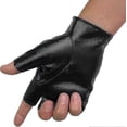 thumbnail image 3 of Men Fingerless Pu Leather Gloves Driving Gloves Steampunk Gothic Half Finger, 3 of 3