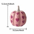thumbnail image 3 of Fall Pink Ceramic Pumpkin Decor Heart Pattern Glossy Finish Tabletop Ornament for Tiered Trays Mantel Shelf and Halloween Party Supplies, 3 of 5