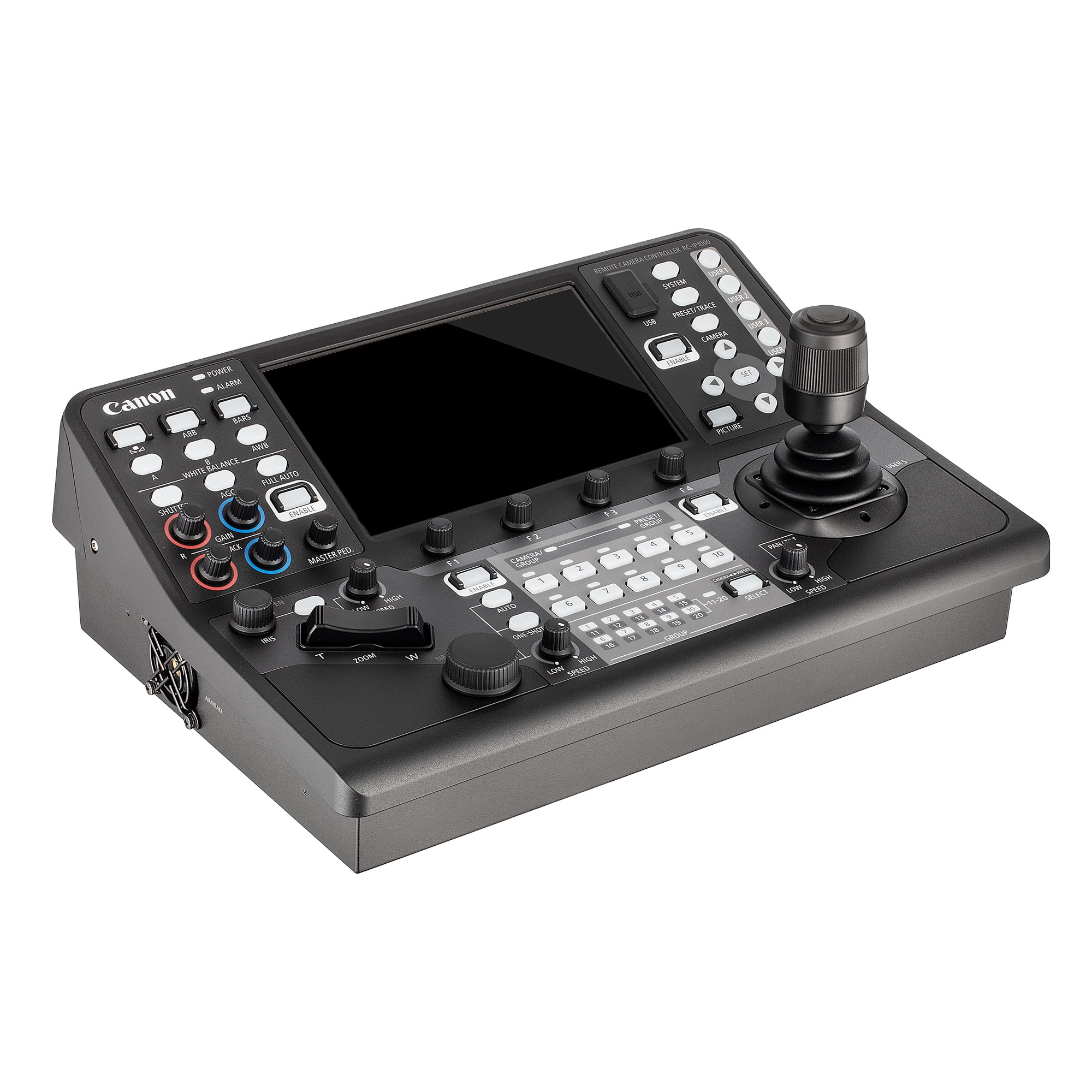 Canon RC-IP1000 PTZ Controller Bundle with 3x CR-N500 Cameras, 3x 64GB MicroSD Cards (International Model)