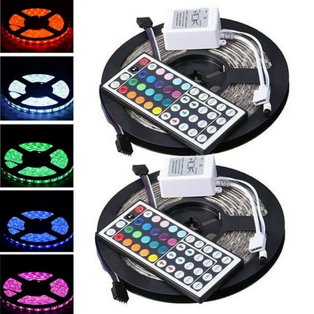 CASUNG Led Strip Lighting 2*5M 32.8 Ft 5050 RGB 300LEDs Flexible Color Changing Lights IP65 Water Resistant LED Strip Light Kit with Remote Controller & White IR Controll Box & Power (Best Rgb Led Controller)