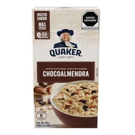 Avena integral Quaker instant sabor chocoalmendra 240 g