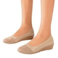 thumbnail image 3 of HCNTES Women's Wedges Flats Pointed Toe Mid Heels Comfortable Closed Toe Dressy Shoes Women Flats Wedge Shoes for Wedding Work Office Party(Khaki,39), 3 of 7