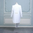 thumbnail image 3 of Aueoeo Men's Tailcoat Suit Singles Breasted Dinner Jacket Swallow Formal Tailed Coat Slim Fits Two Piece for Performances White M, 3 of 4