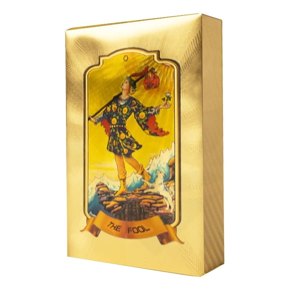 Cartas Tarot Rider Pvc Dorado Premium Elegantes Y Resistente