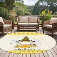 thumbnail image 5 of Round Area Rug 6ft,Farm Honeybee Gnome Washable Carpet Non-Slip Runner Accent Rugs Indoor Floor Mat for Bedroom Living Room Decor,Daisy Flower Yellow Buffalo Plaid, 5 of 9