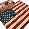 thumbnail image 2 of 6'x9' Area Rugs, American Flag Indoor Outdoor Area Rug for Living Room Bedroom, Vintage Red BlueUSA Flag Washable Bathroom Rugs Kitchen Floor Carpet Mats Home Decor Aesthetic, 2 of 8