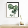 thumbnail image 2 of ONETECH Green Canvas Wall Art for Living Room Bedroom, Monstera Shallow Green Leaf Tropical Succulent Plant Picture Canvas Prints,Modern Framed Minimalist Water Color  12" X 16"in, 2 of 4