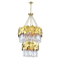 CWI Lighting Panache 10 Light Down Contemporary Metal Chandelier in Gold