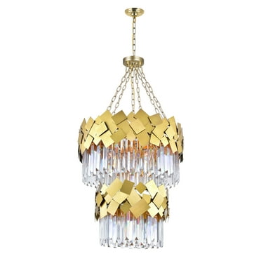 CWI Lighting Panache 10 Light Down Contemporary Metal Chandelier in Gold